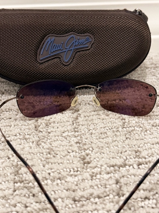 Maui Jim MJ-503-23 Rimless Polarized Sunglasses Brown Lenses w/ Case main image 5